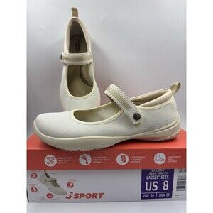 Jsport Womens Shoes Beige Mary Jane Memory Foam Contoured Arch Lightweight 8
